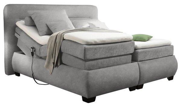 BOXSPRING POSTELJA 160 cm x 200 cm , tekstil umazano rjava