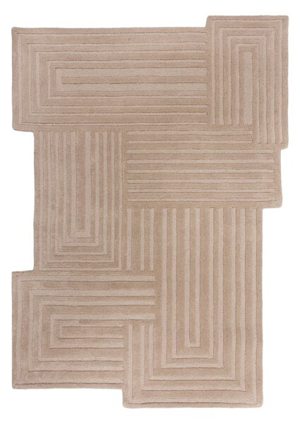 Bež ročno tkana volnena preproga 160x230 cm Zen Rectangles – Flair Rugs