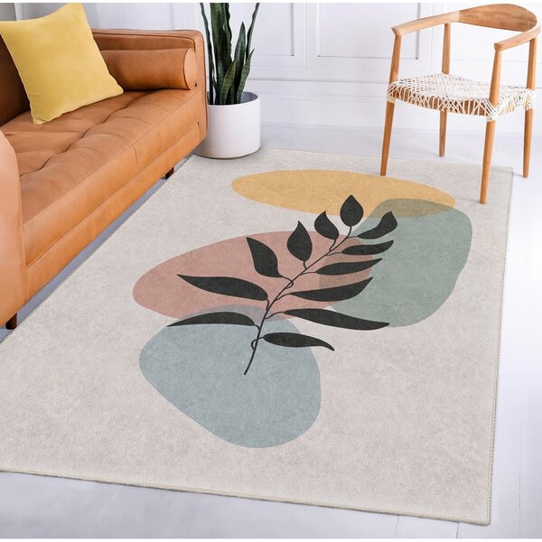 Kremno bel pralen tekač 80x200 cm Illustrated Autumn – Mila Home
