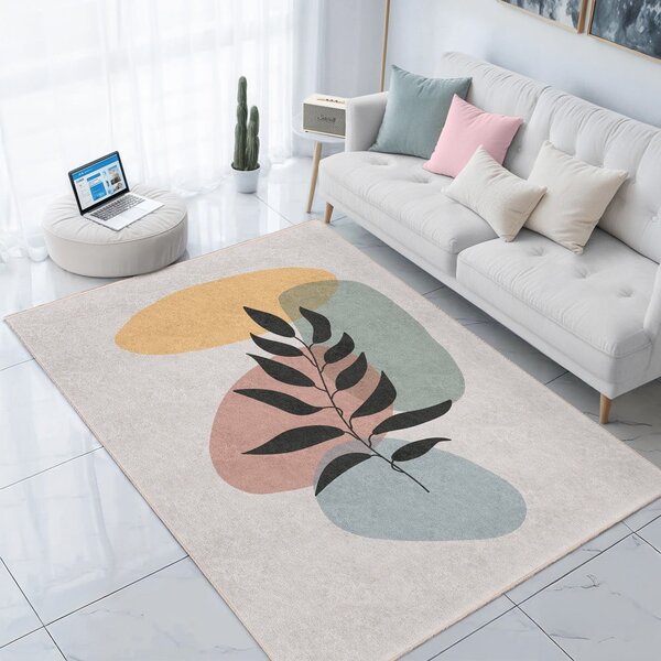 Kremno bel pralen tekač 80x200 cm Illustrated Autumn – Mila Home