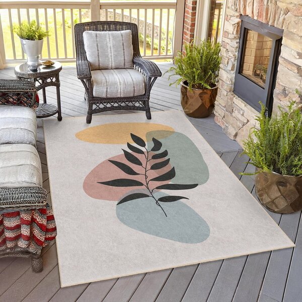 Kremno bel pralen tekač 80x200 cm Illustrated Autumn – Mila Home