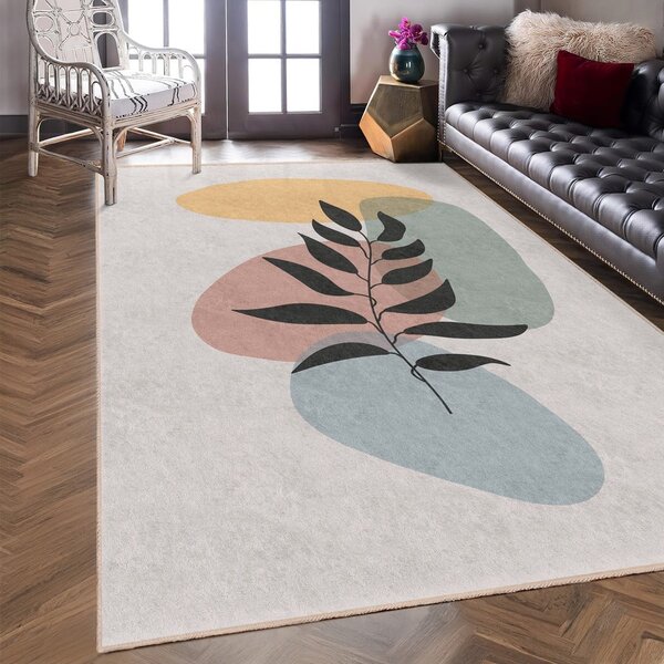 Kremno bel pralen tekač 80x200 cm Illustrated Autumn – Mila Home
