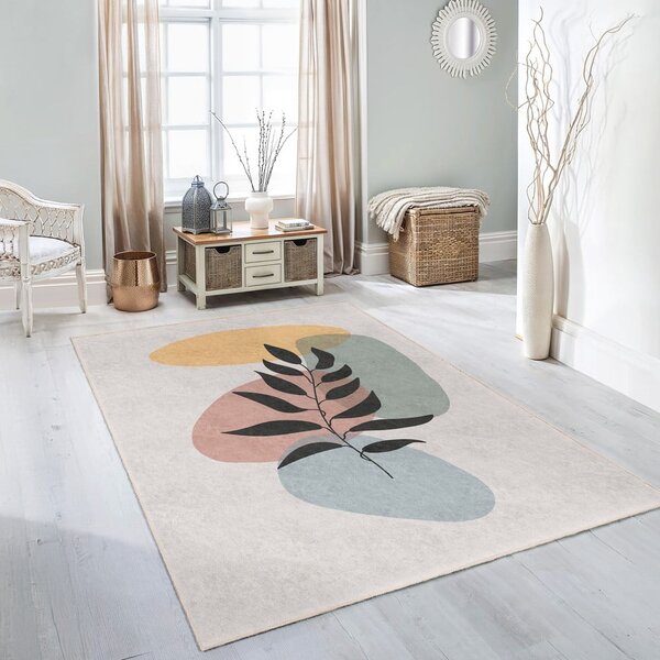 Kremno bel pralen tekač 80x200 cm Illustrated Autumn – Mila Home