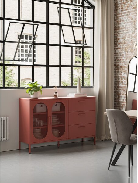 Opečnato oranžna komoda 140x90 cm Diora – Marckeric
