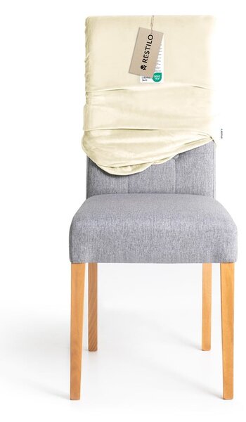 Kremno bele raztegljive prevleke v kompletu 4 ks za stol 48 cm Sento – Restilo