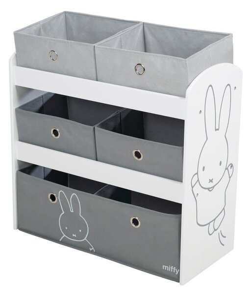 Bel/siv otroški organizator za igrače 63,5x29,5x60 cm Miffy – Roba