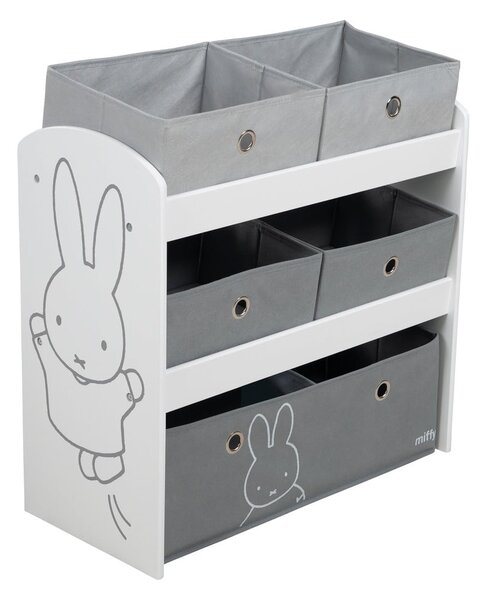 Bel/siv otroški organizator za igrače 63,5x29,5x60 cm Miffy – Roba