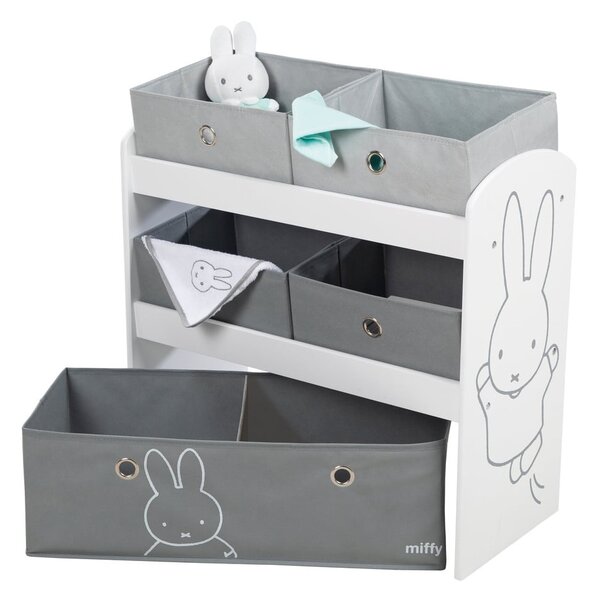 Bel/siv otroški organizator za igrače 63,5x29,5x60 cm Miffy – Roba