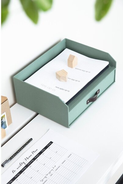 Zelen kartonast organizator za predale/za dokumente Walter Canvas Paper Laminate – Bigso