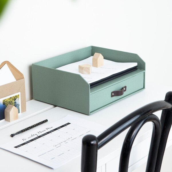Zelen kartonast organizator za predale/za dokumente Walter Canvas Paper Laminate – Bigso