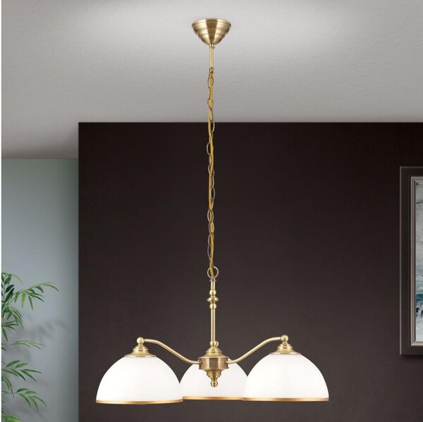 Orion LU 1838/3 - Lestenec na verigi OLD LAMP 3xE27/40W/230V bela/bron