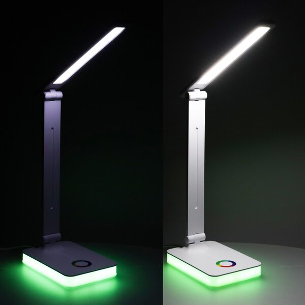 Zložljiva LED namizna svetilka na dotik USB - bela
