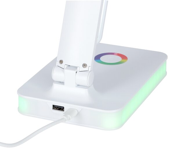 Zložljiva LED namizna svetilka na dotik USB - bela