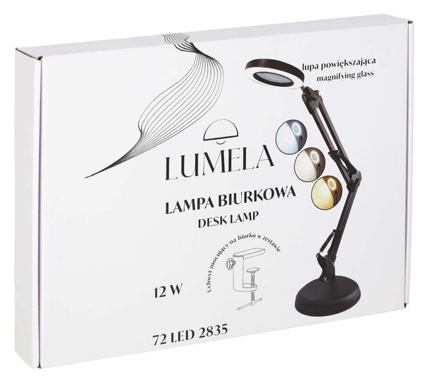 LED namizna svetilka z lupo USB in vrtljivo roko