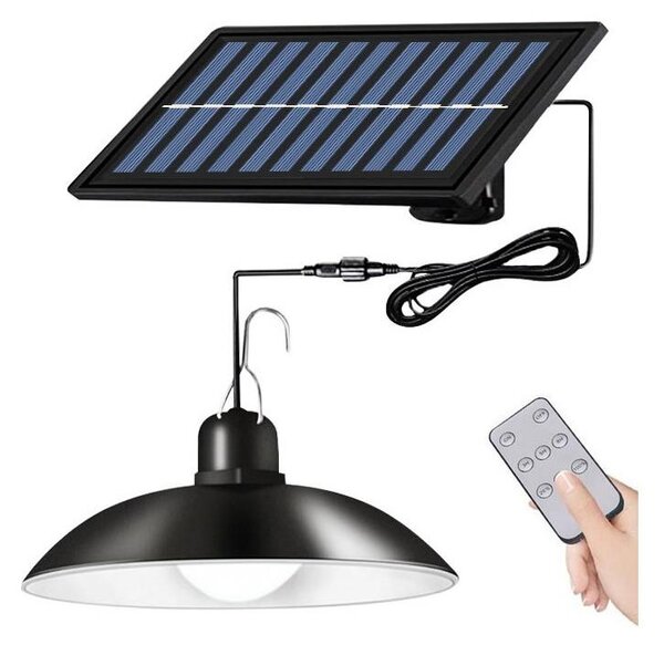 LED Zatemnitveni solarni lestenec na vrvici LED/1,8W/3,7V IP44 6500K 800 mAh + Daljinski upravljalnik