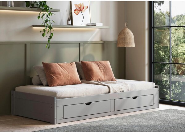 RAZTEGLJIVA POSTELJA 90-180 cm x 200 cm , siva