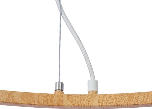 Moderna viseča svetilka z lesnim potiskom z belo barvo 6-Lights - Jeana Circle