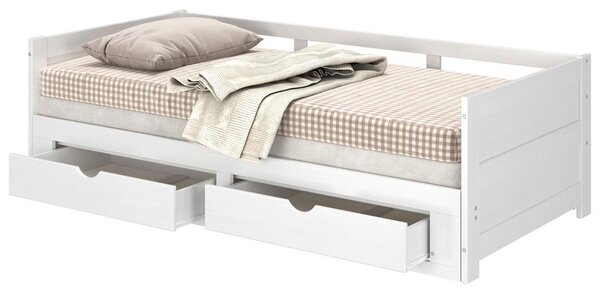 RAZTEGLJIVA POSTELJA 90-180 cm x 200 cm , bela
