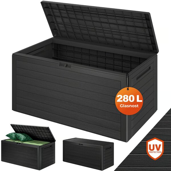 Škatla za shranjevanje WOODEBOX, 280l, 120x46x57cm, antracit Prosperplast