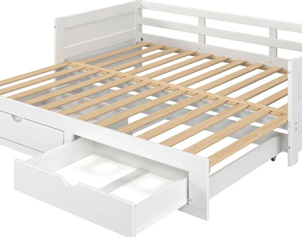 RAZTEGLJIVA POSTELJA 90-180 cm x 200 cm , bela