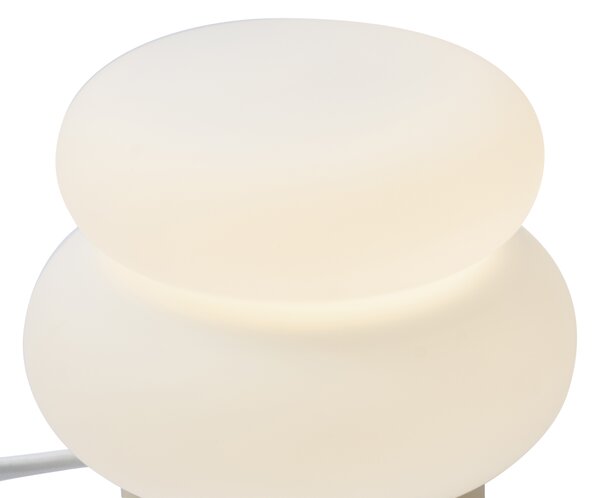 Japandi namizna svetilka bež z opalnim steklom 15cm - Kumo