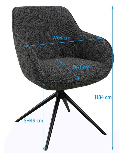 NASLANJAČ, kovina, tekstil antracit