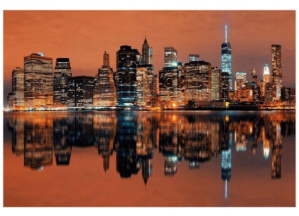 Samolepilna fototapeta odsev Manhattna v vodi