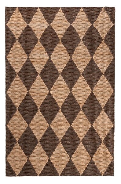 Ročno tkana preproga iz mešanice jute v rjavi in naravni barvi 120x170 cm Effie Diamond – Flair Rugs