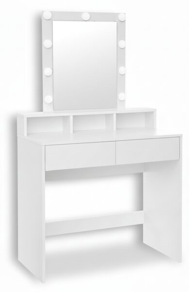 Toaletna mizica VANESA z osvetlitvijo, 80x40x145cm, bela Jurhan