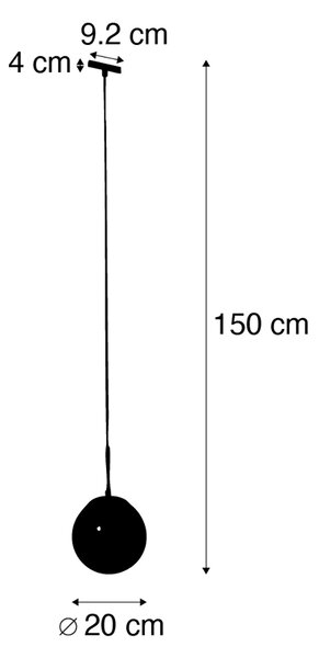 Art Deco viseča svetilka zlata z opalnim steklom, vklj. adapter za tirnico bela 1-fazna - Slimline Flore