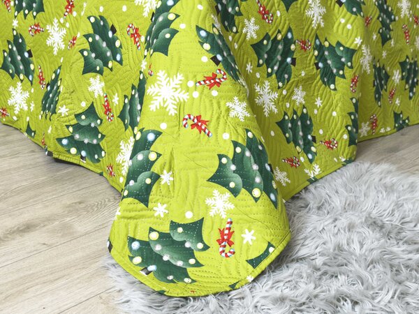 Pregrinjalo za posteljo CHRISTMAS TREE, zeleno Dimenzije: 170 x 210 cm
