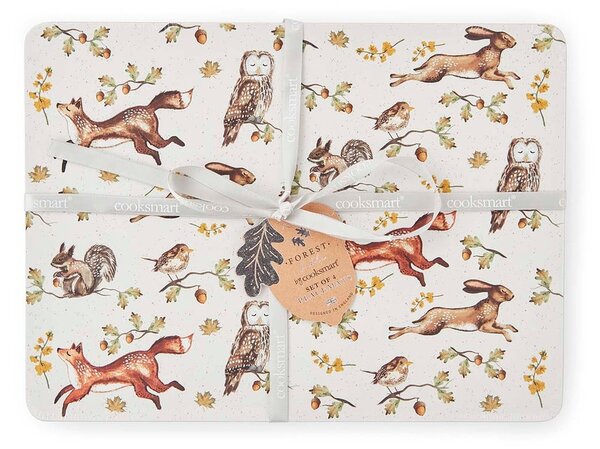 Pogrinjki v kompletu 4 ks iz plute 21x29 cm Forest Fable – Cooksmart ®