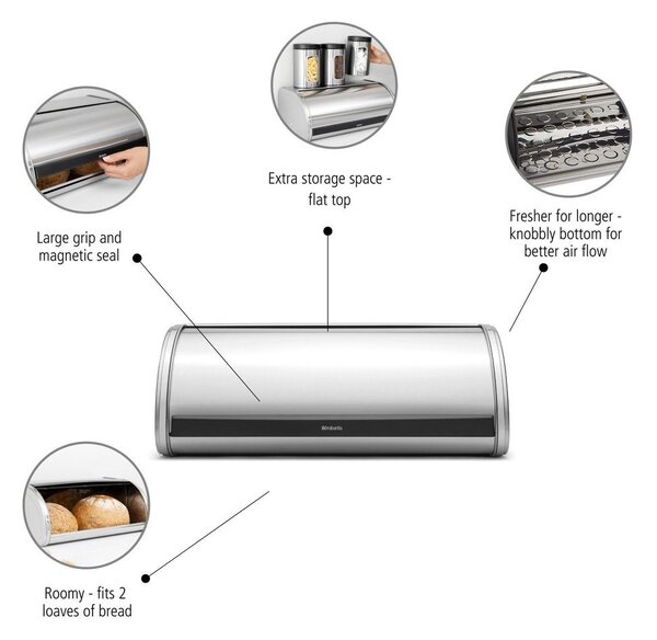 Jeklena posoda za kruh Roll Top – Brabantia