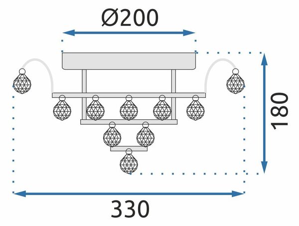 KRISTALNA STROPNA SVETILKA PLAFOND APP783-3C