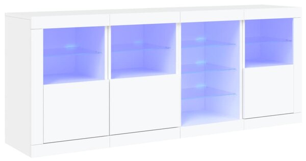 VidaXL Komoda z LED diodami bela 164x37x67 cm