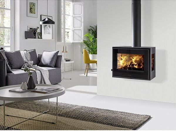 Panadero Kaminska peč Java Wall (5,9 kW, Zmogljivost ogrevanja prostora: 210 m³, Material obloge: Jeklo, Črne barve)