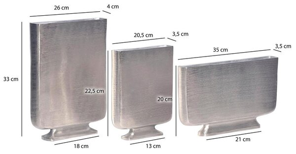 Livetastic Set Dekorativnih Vaz Silver, 3 Kos
