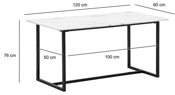 MID.YOU Jedilna Miza Marble, Videz Marmorja, 120x60cm