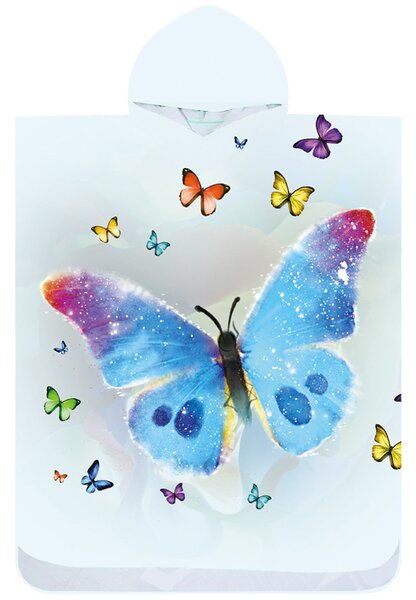 Plažni pončo BUTTERFLY SPARKLE barvni 80x145 cm
