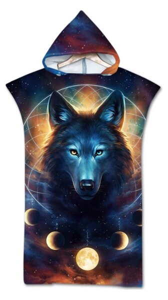 Plažni pončo MOON WOLF barvni 80x145 cm
