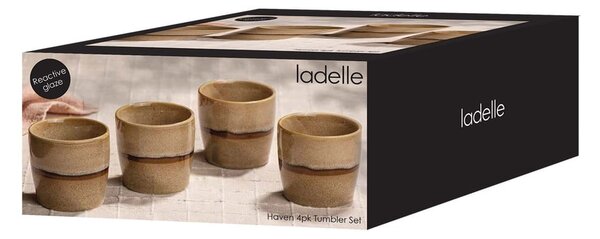 Svetlo rjave porcelanaste skodelice v kompletu za espresso 4 ks 350 ml Haven – Ladelle