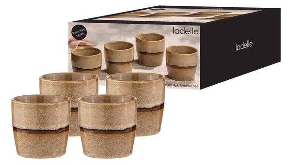 Svetlo rjave porcelanaste skodelice v kompletu za espresso 4 ks 350 ml Haven – Ladelle