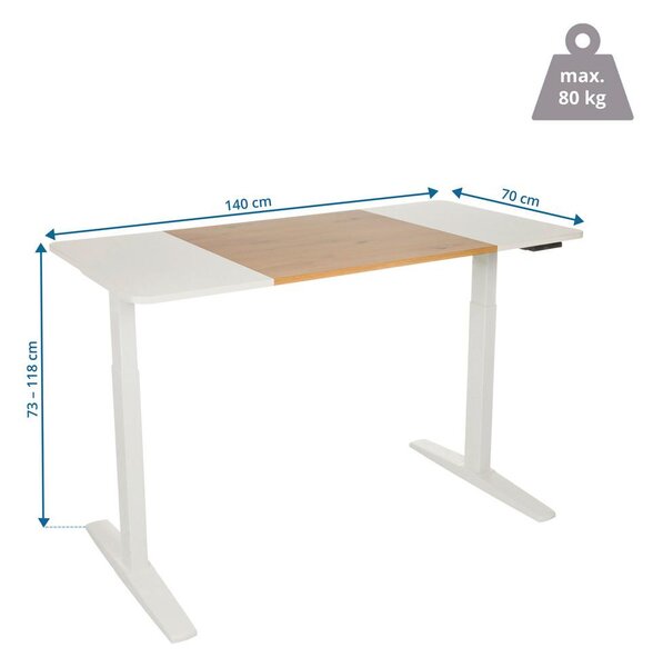MID.YOU Pisalna Miza Stand T3, Bela, Hrast
