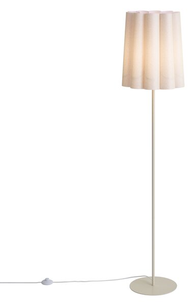 Japandi stoječa svetilka bež s senčnikom iz blaga 160 cm - Jenni