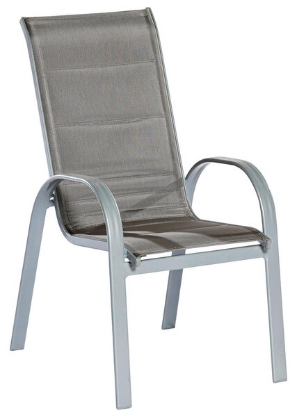 STOL aluminij rjava, srebrne barve
