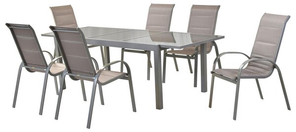 VRTNI SET aluminij srebrne barve rjava, srebrne barve