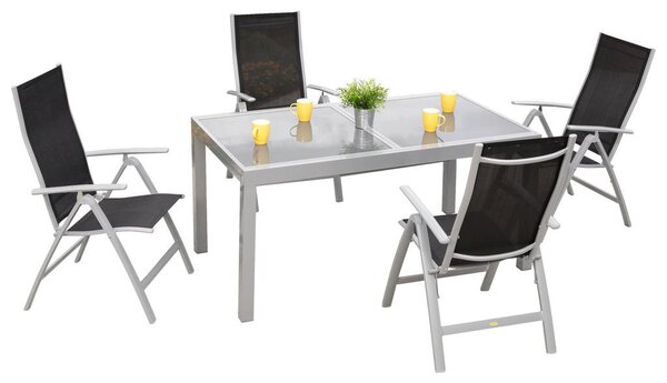VRTNI SET aluminij srebrne barve črna, srebrne barve