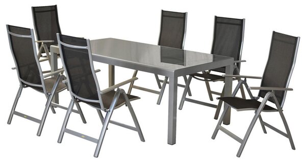 VRTNI SET aluminij srebrne barve črna, srebrne barve