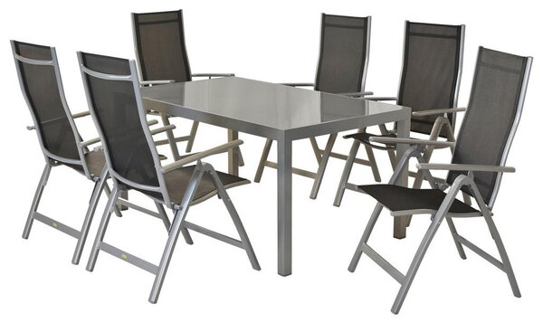 VRTNI SET aluminij srebrne barve črna, srebrne barve