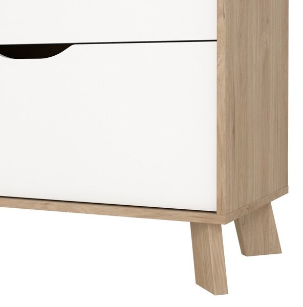 Bela komoda v hrastovem dekorju 79x92x40 cm Ikast – Tvilum